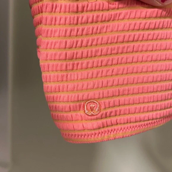Lululemon Smocked Swim Top (B/C Cup) - Hyper Stripe Raspberry Cream Warm Apricot - Picture 4 of 4